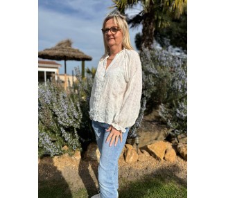 Blouse Graciela kaki ou blanche